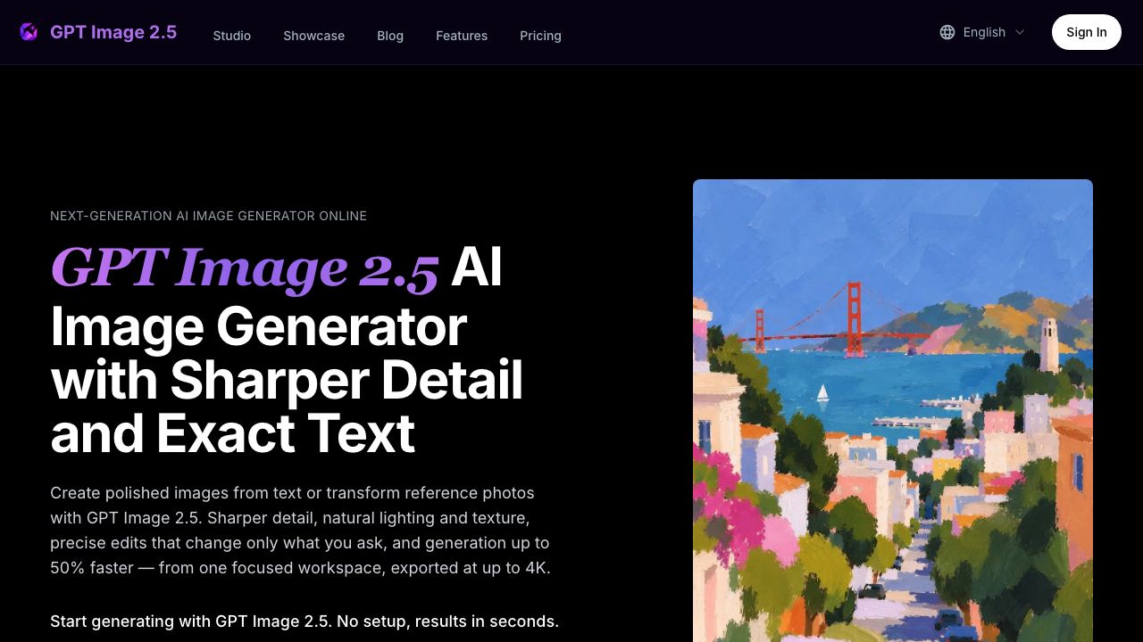 GPT Image 2.5 AI Video Generator 网站截图