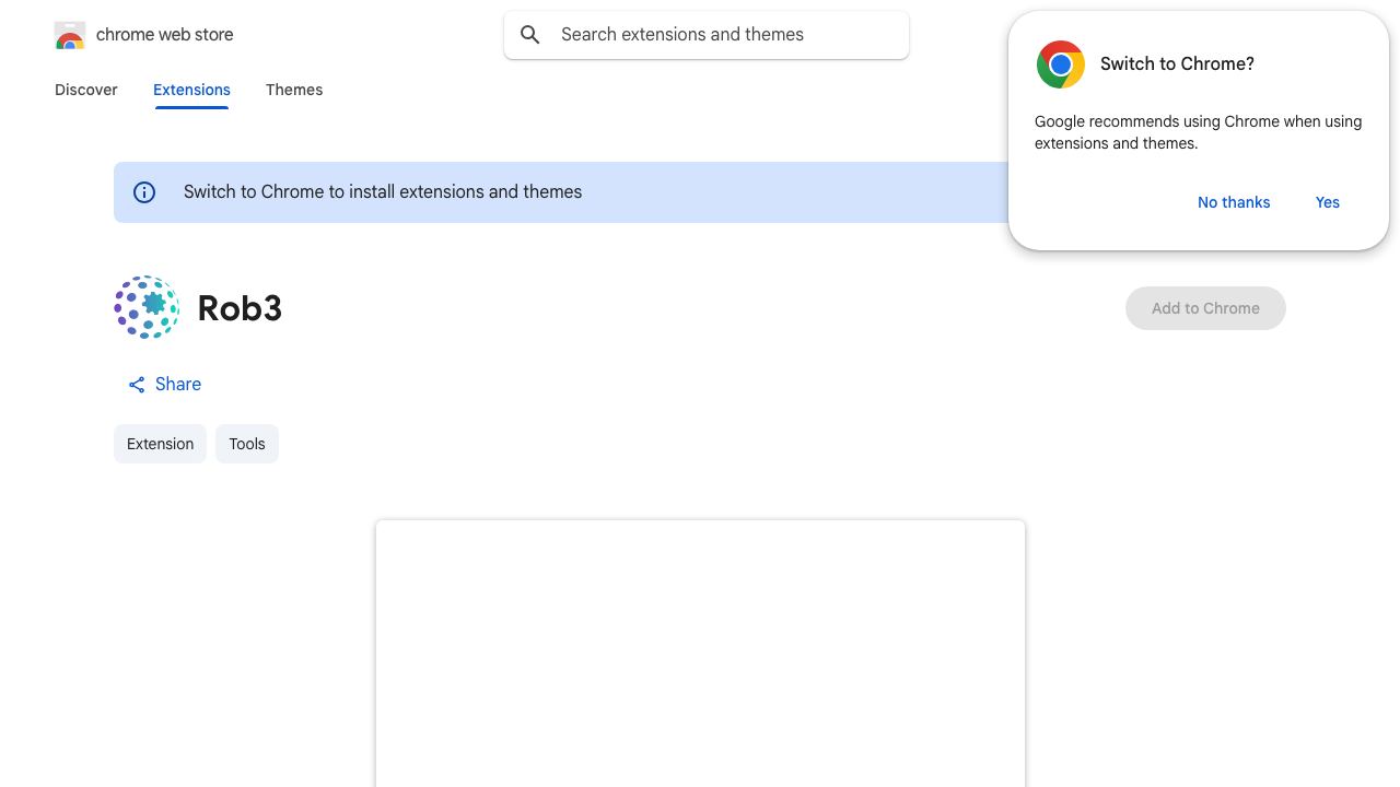 Rob3 website screenshot