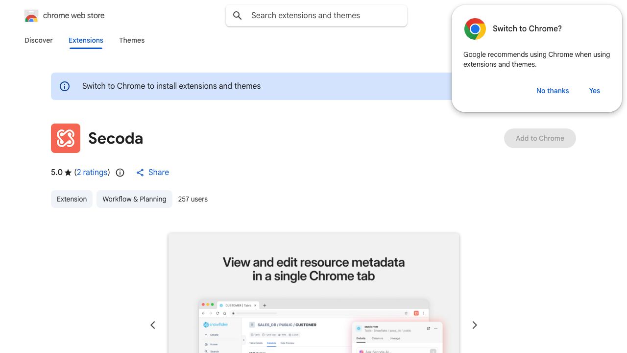 Secoda 网站截图