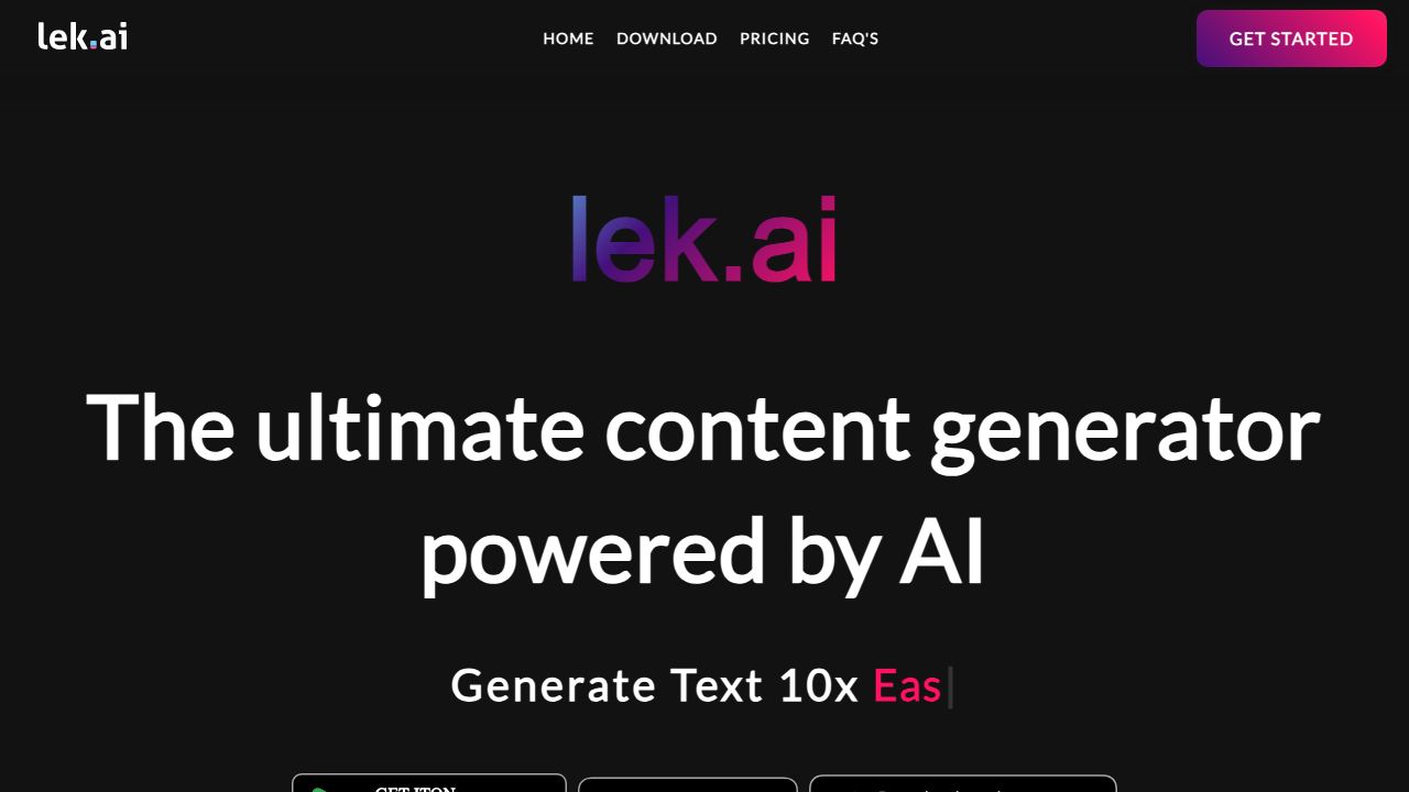 Lek website screenshot