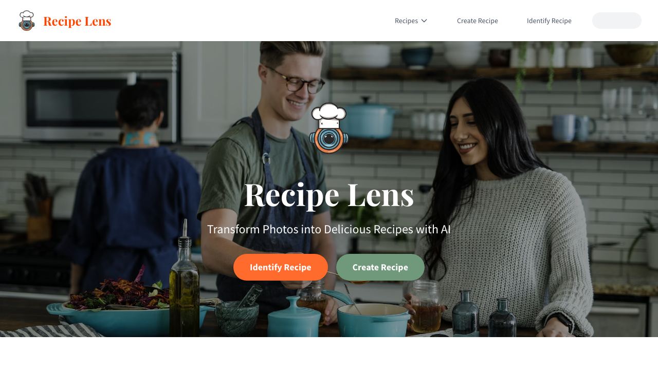 Recipe Lens website screenshot