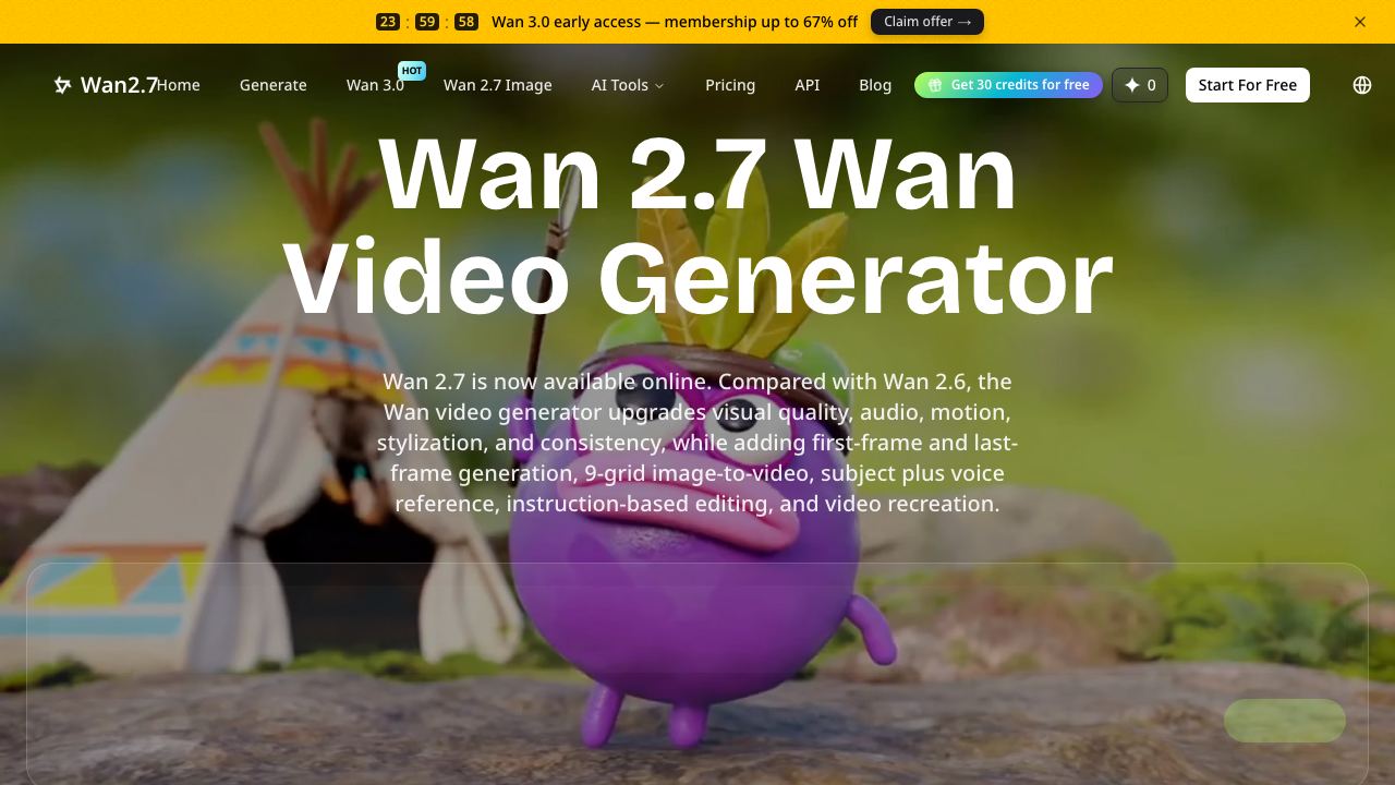 Wan2.7 AI 网站截图