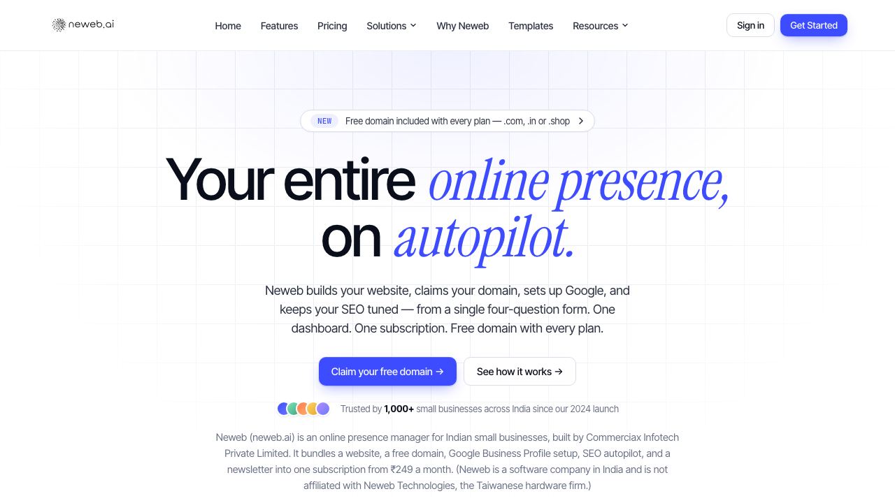 Neweb.ai 网站截图