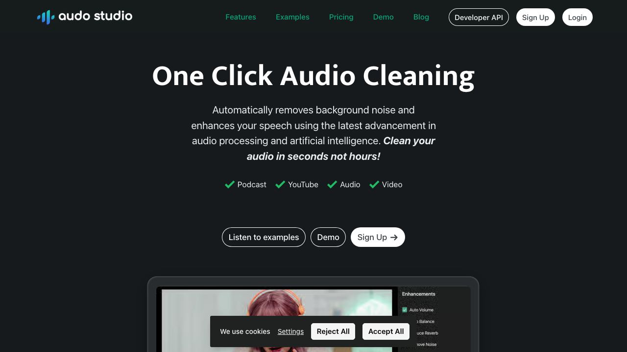 Audo AI 网站截图