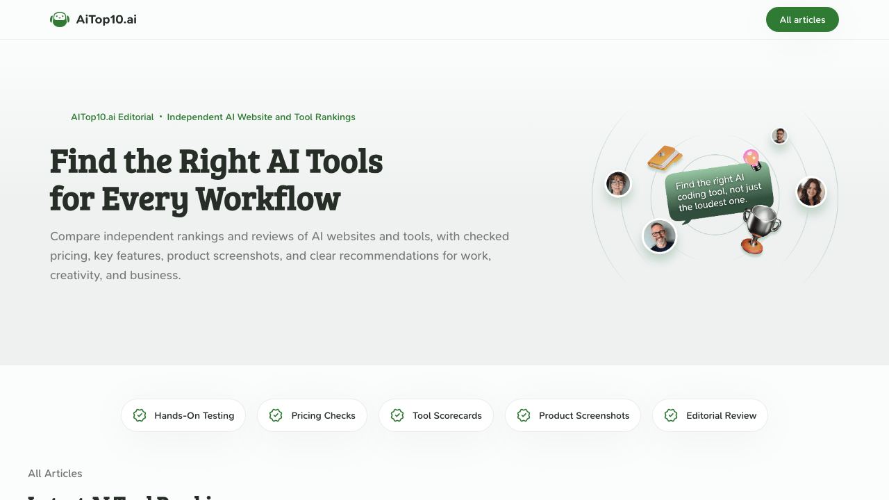 AiTop10.ai website screenshot