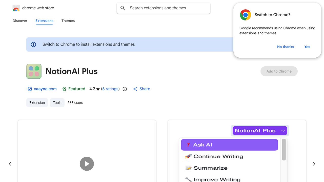 NotionAI Plus 网站截图