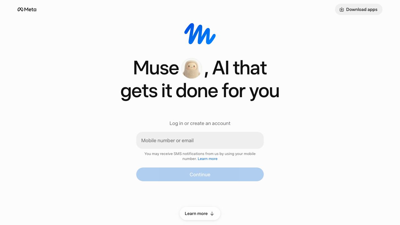 Muse AI website screenshot