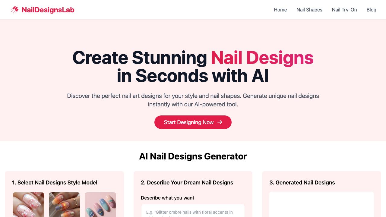 NailDesignsLab website screenshot