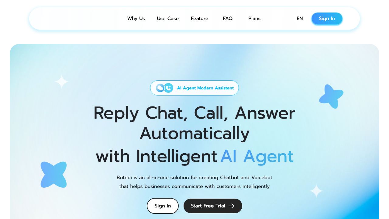 Botnoi Chatbot website screenshot
