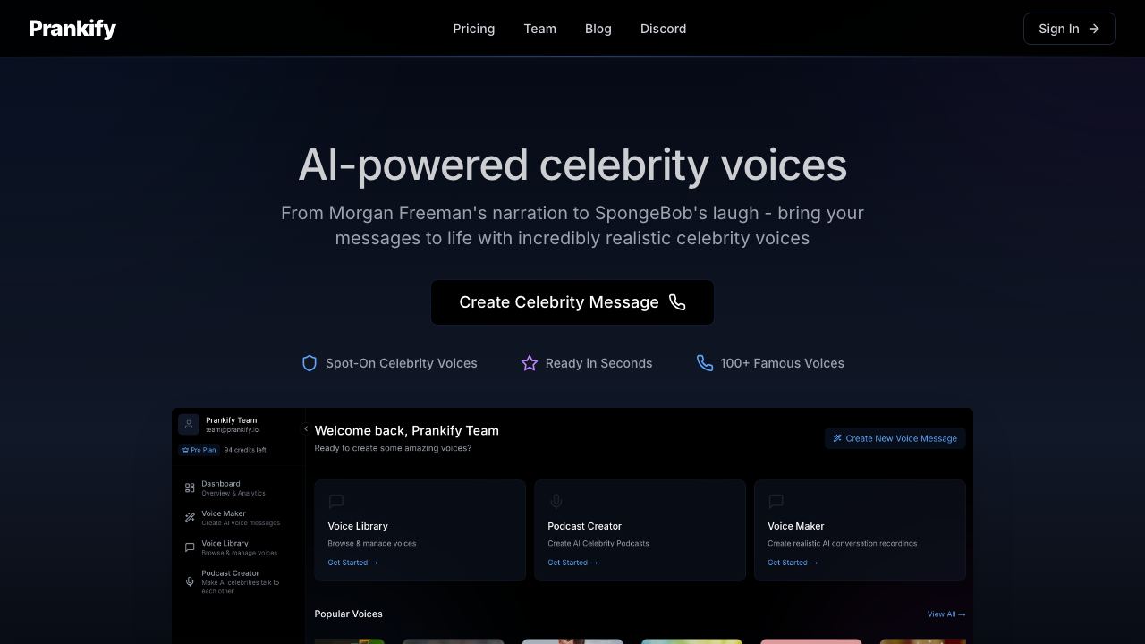 Prankify AI 网站截图