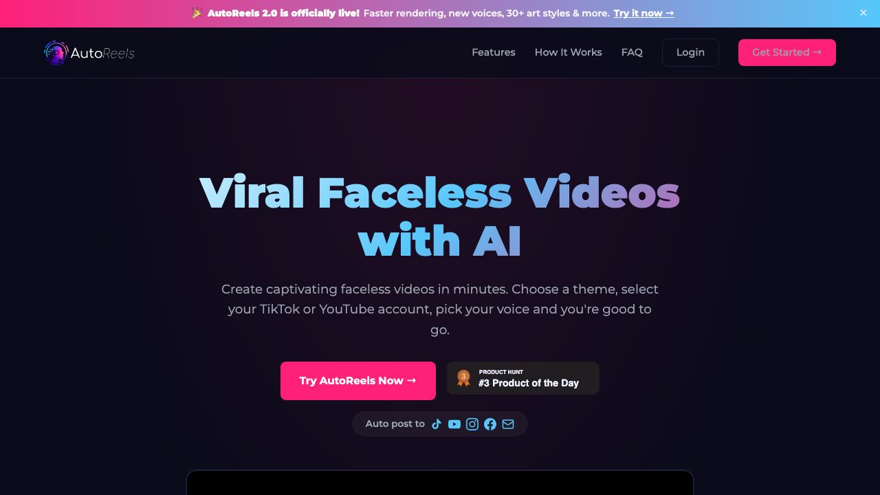 AutoReels.ai 网站截图