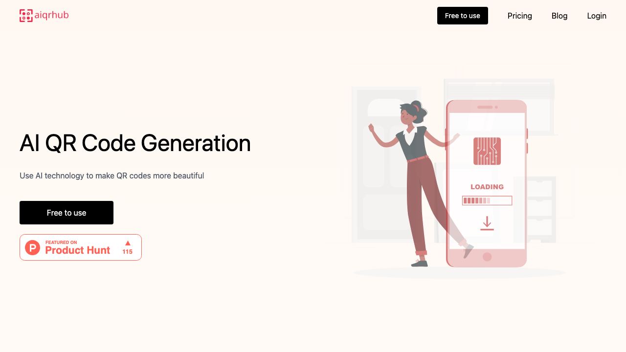 AIqrhub 网站截图