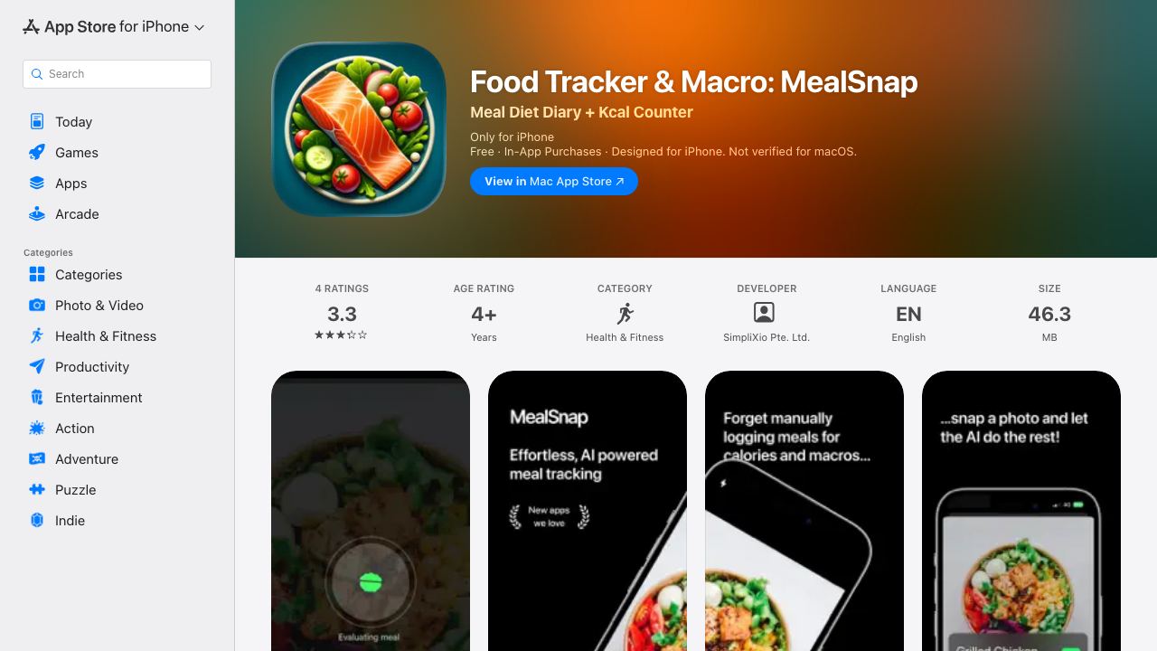 MealSnap: AI meal log journal 网站截图
