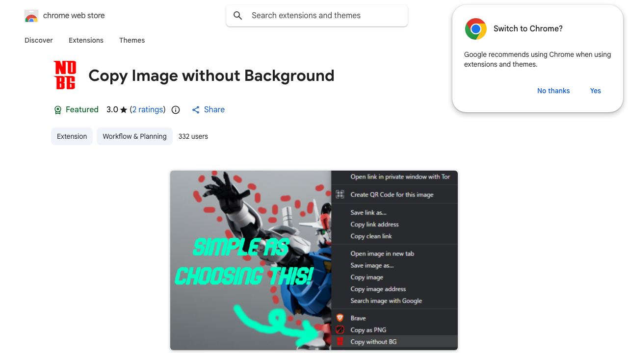 Copy Image without Background 网站截图