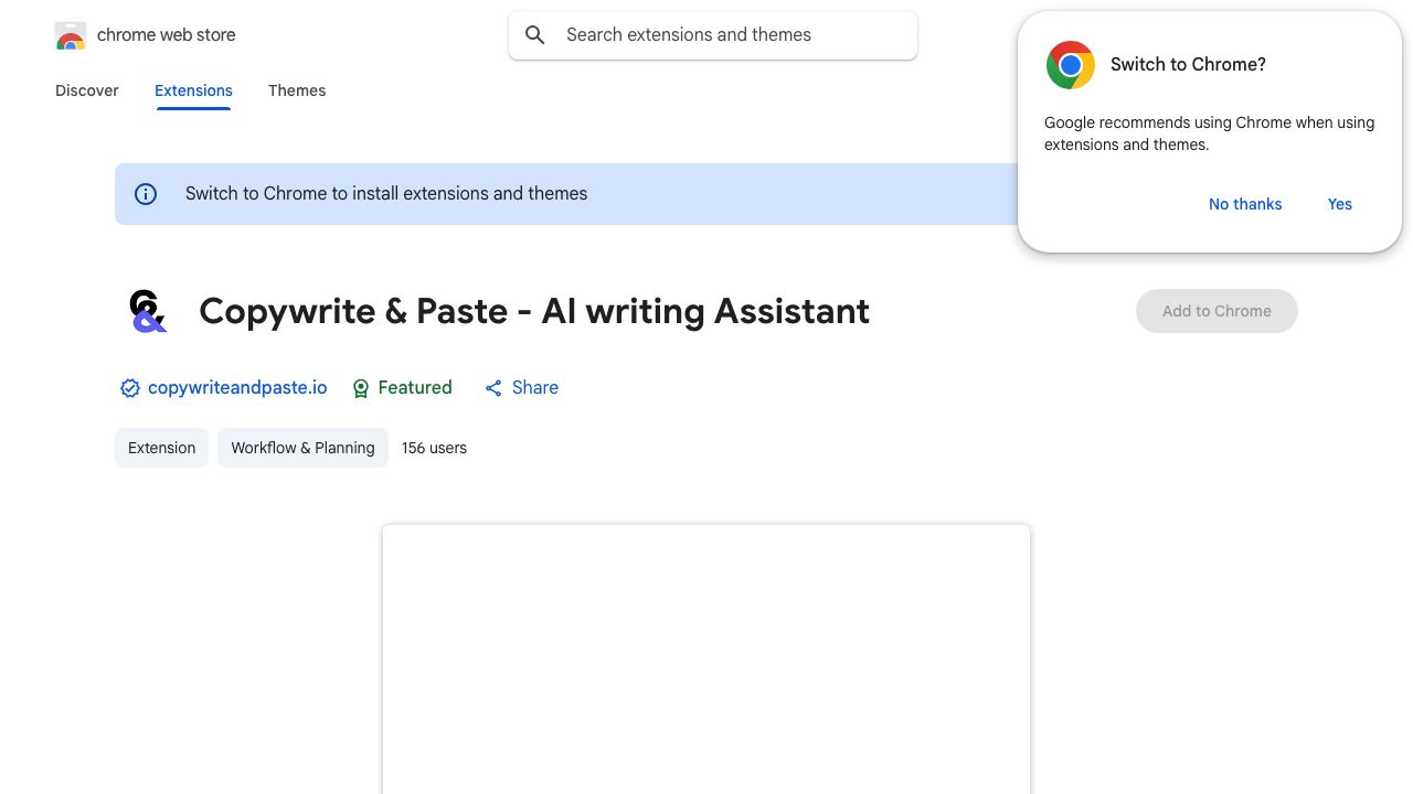 Copywrite & Paste - AI writing Assistant website screenshot