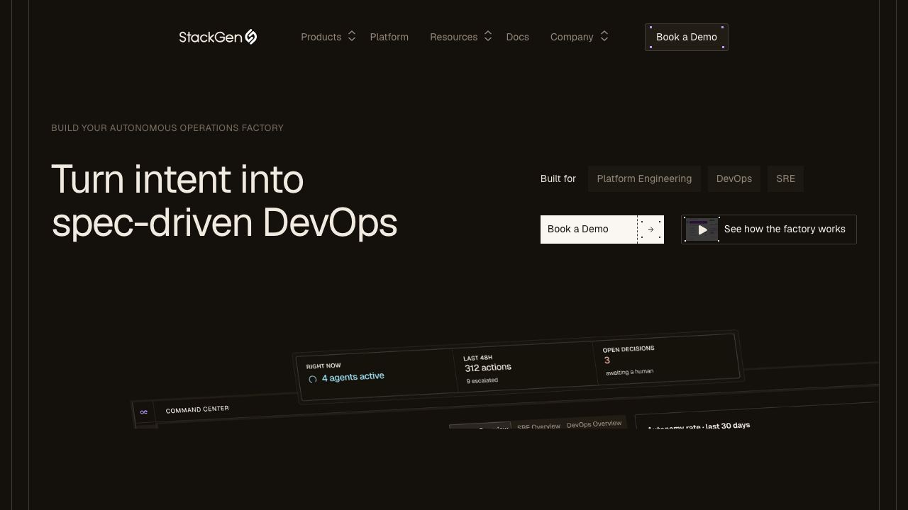 StackGen website screenshot