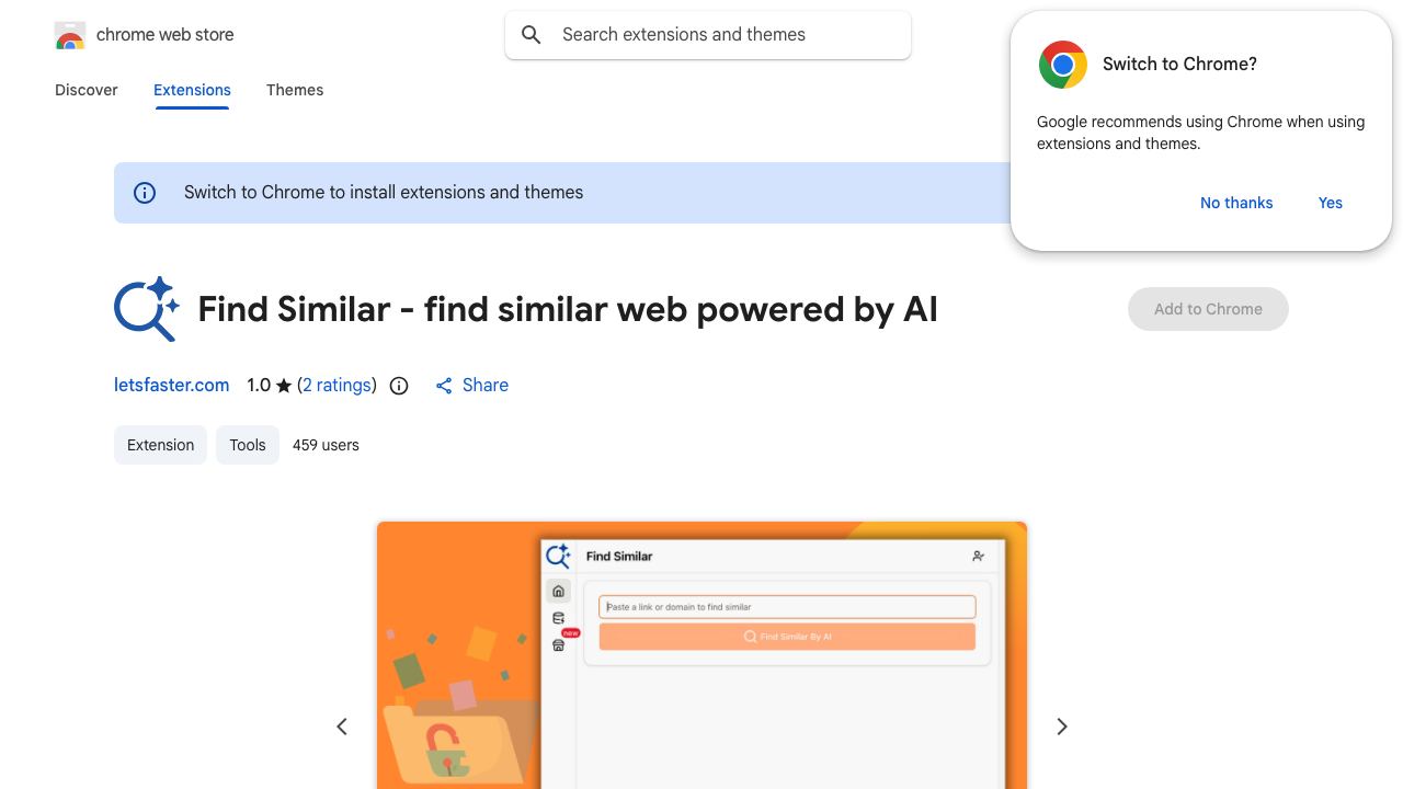 Find Similar - find similar web powered by AI website screenshot