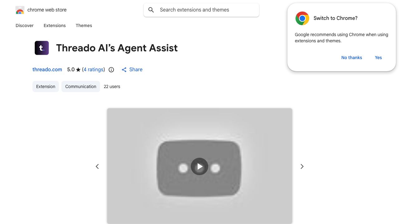 Threado AI’s Agent Assist 网站截图