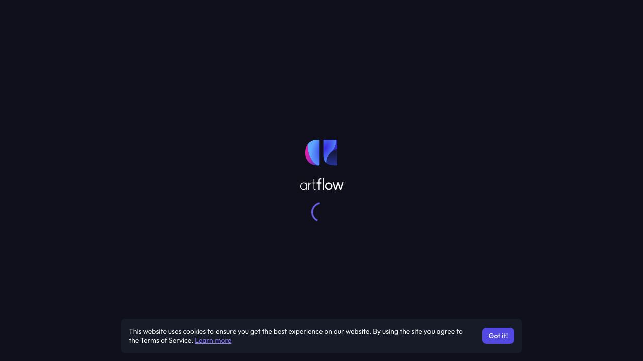 Artflow website screenshot