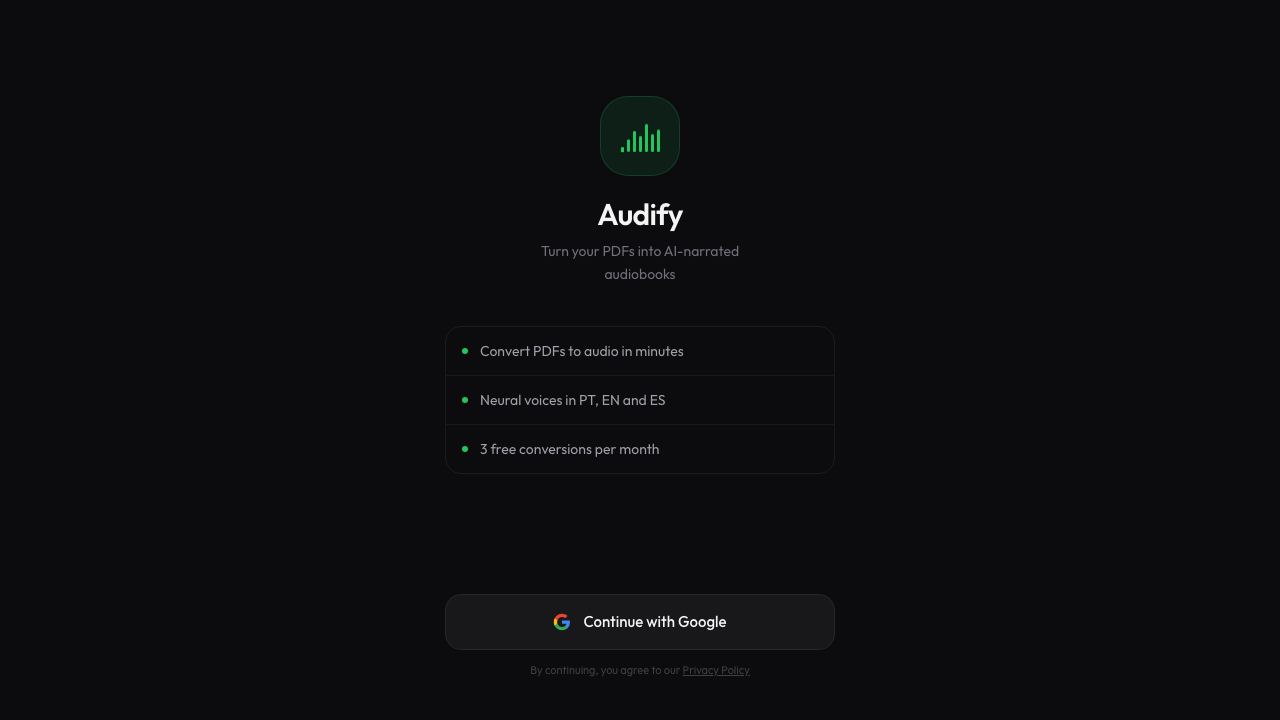 Getaudify 网站截图