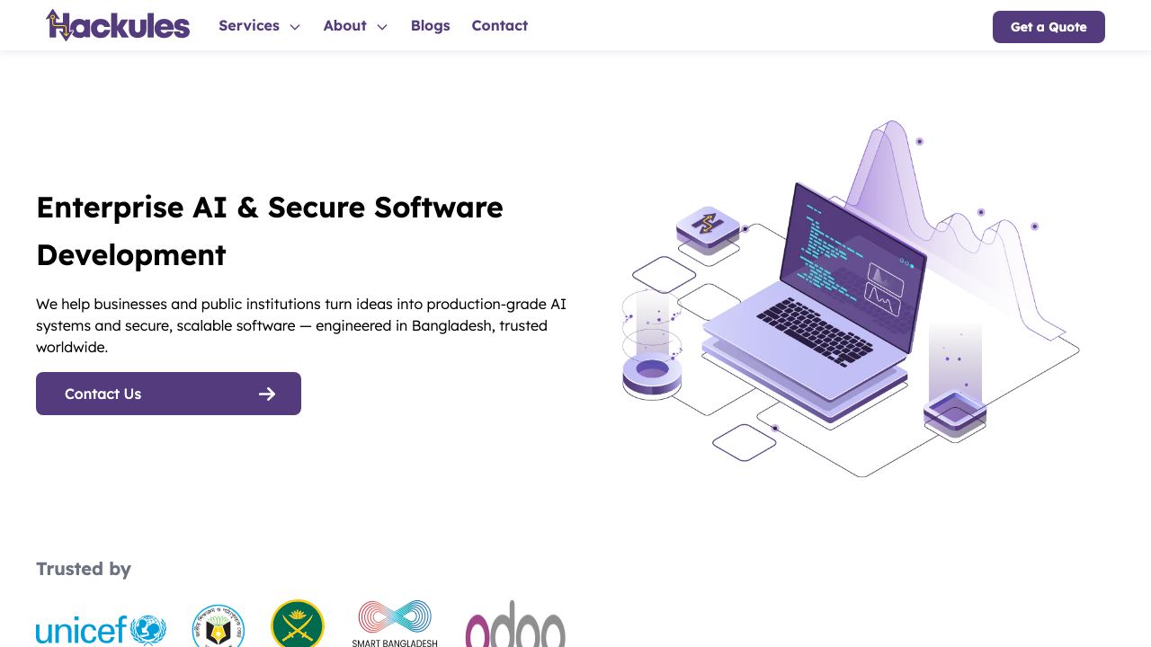 Hackules website screenshot