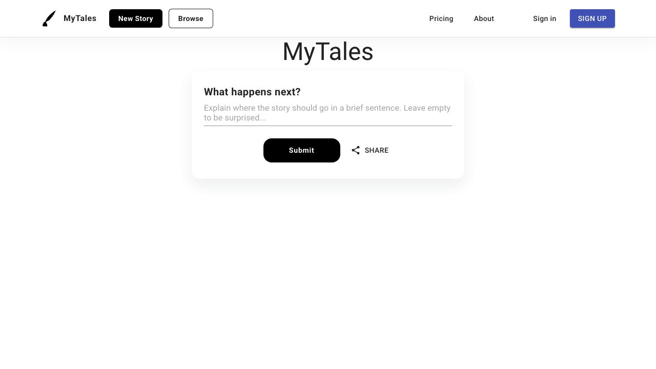 MyTales - AI Powered Story Generator 网站截图