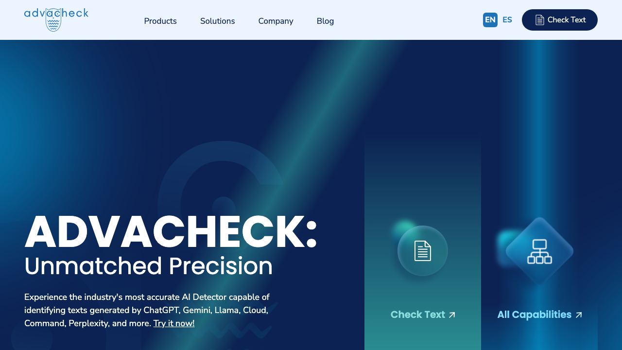 Advacheck website screenshot