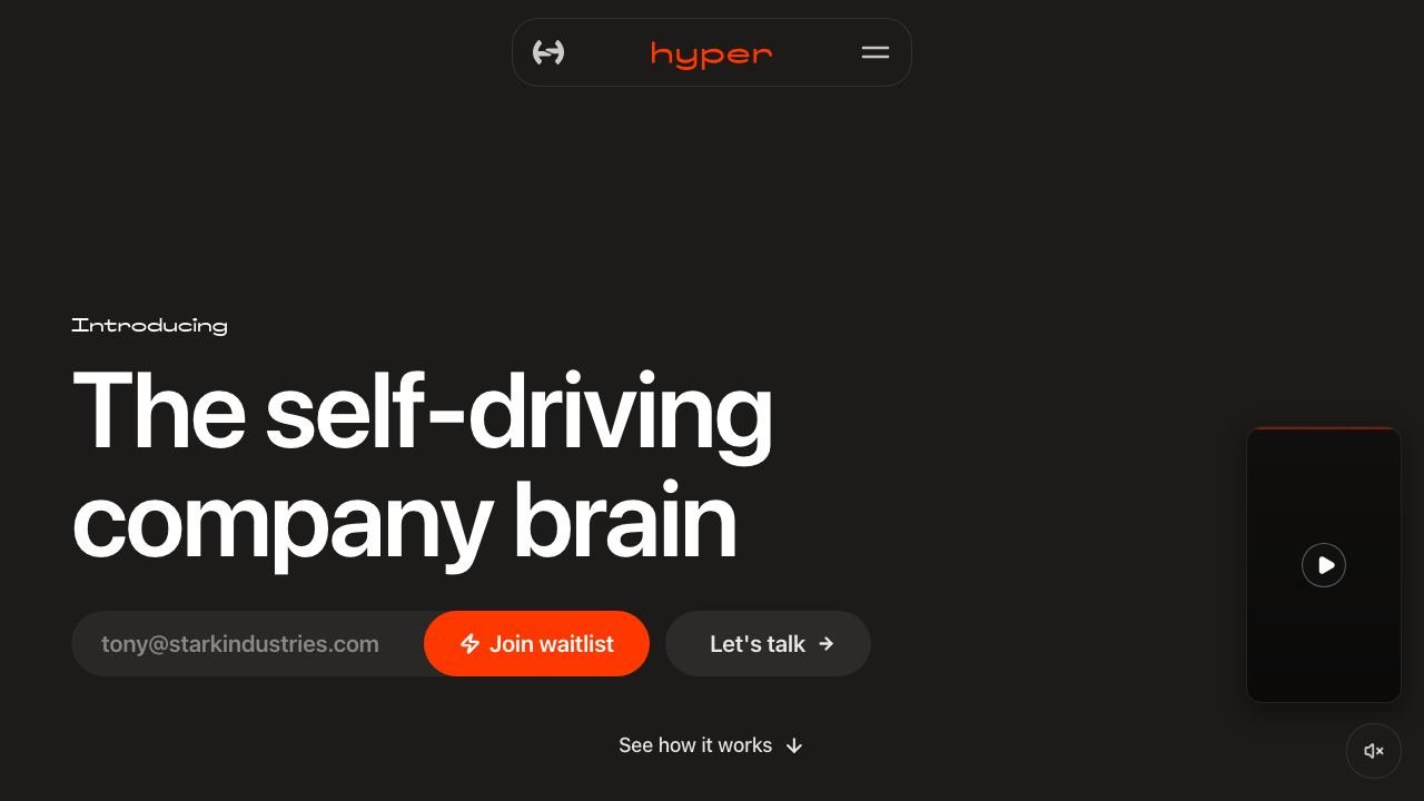 Hyper: Self-driving Company Brain 网站截图