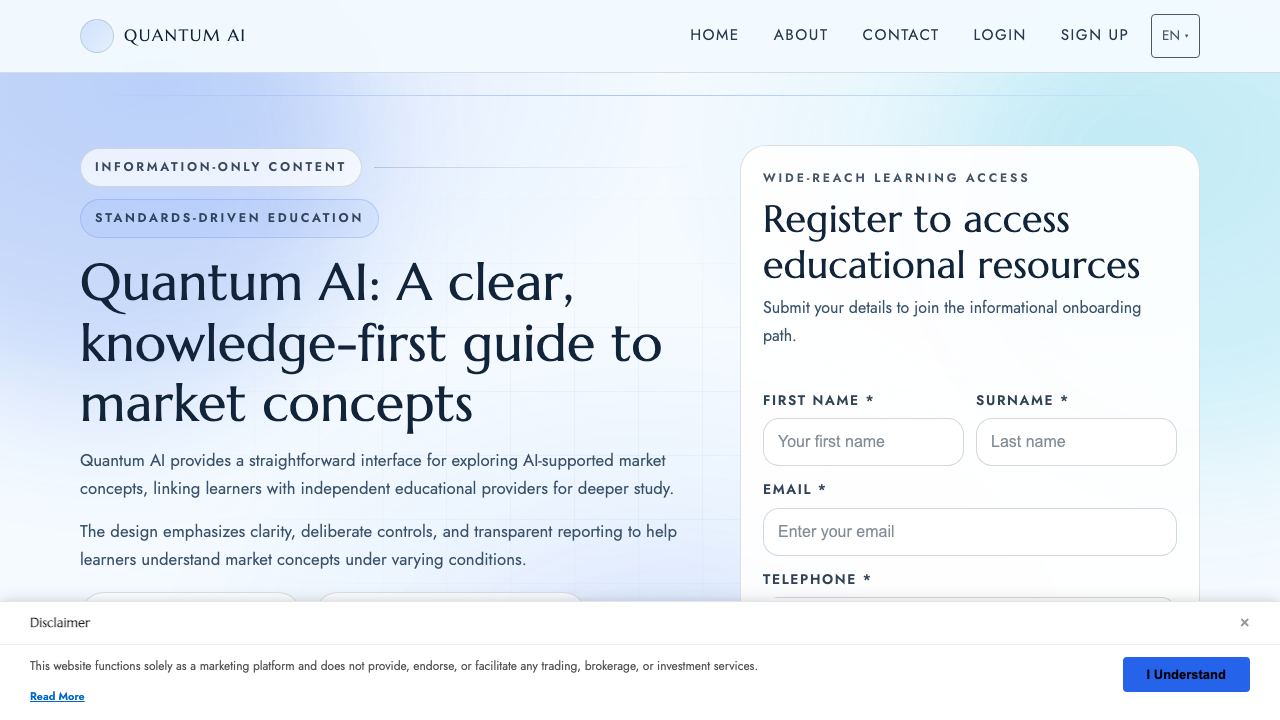 Quantum AI website screenshot