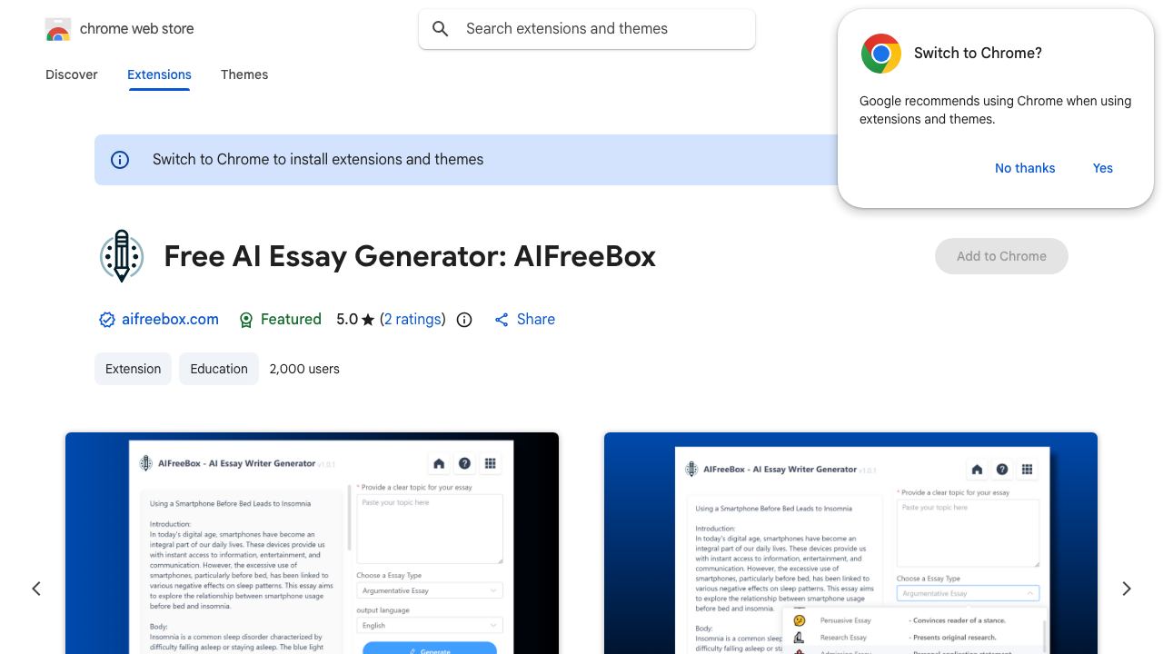 AI Essay Writer Generator: Academic Writing 网站截图