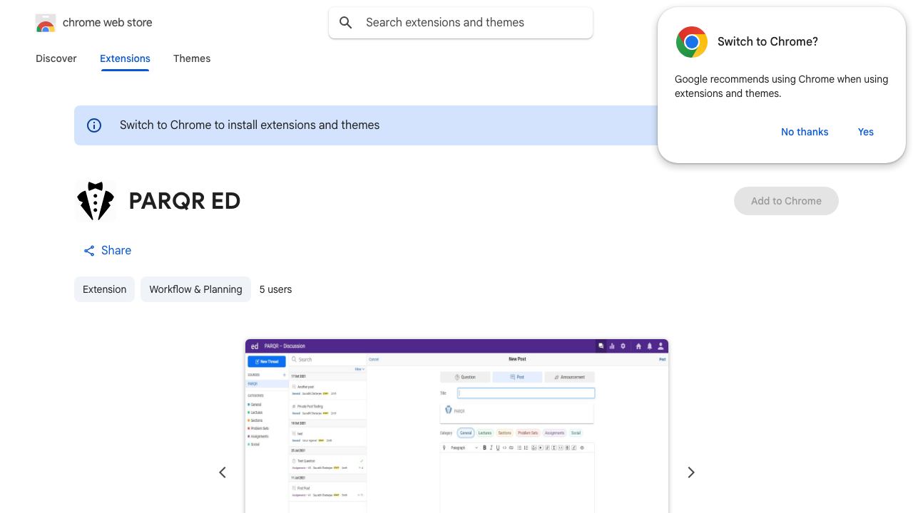 PARQR ED 网站截图