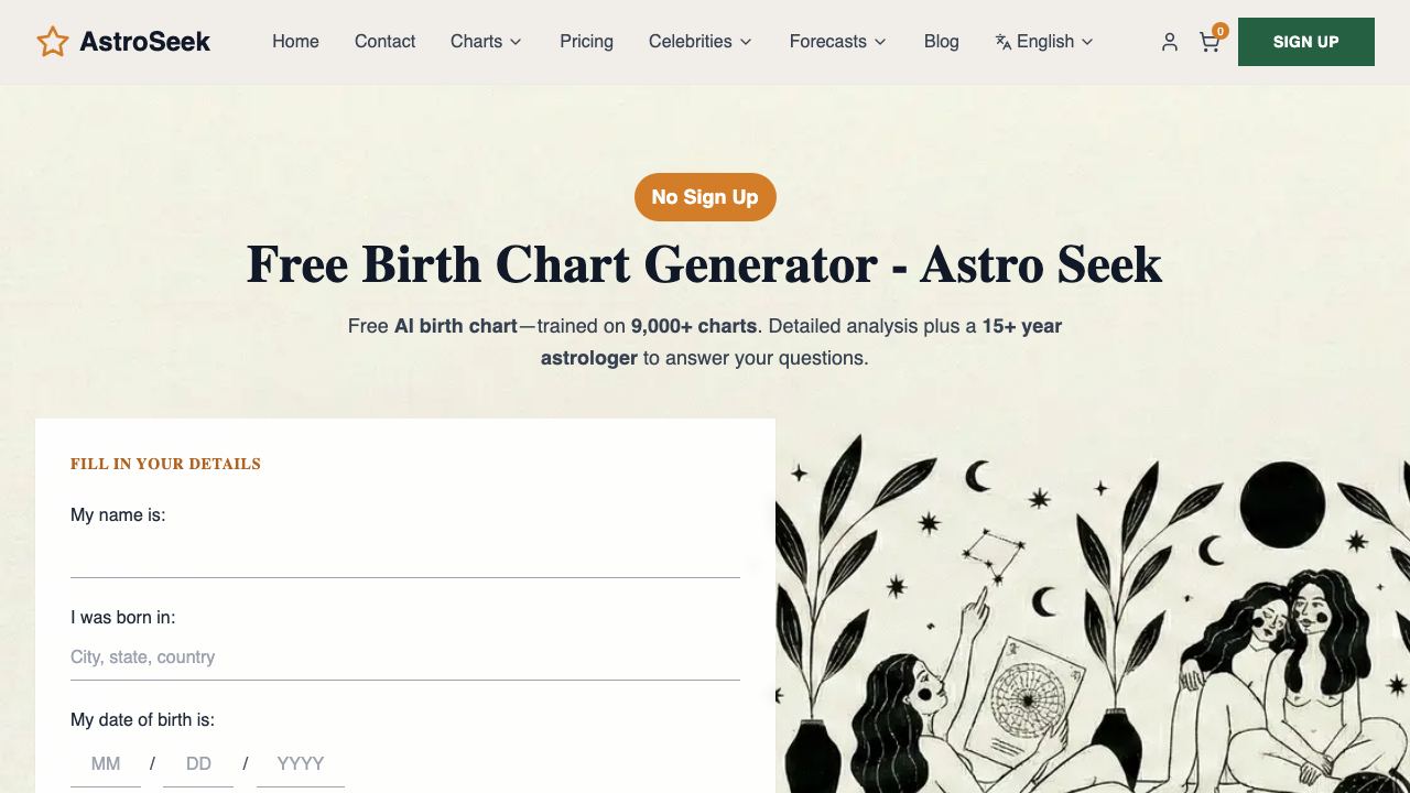 Astro Seek 网站截图