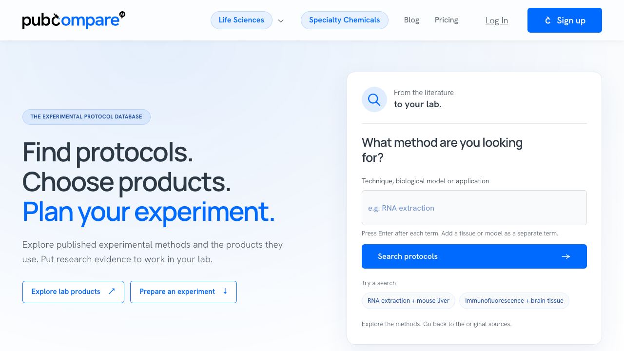 PubCompare.ai website screenshot