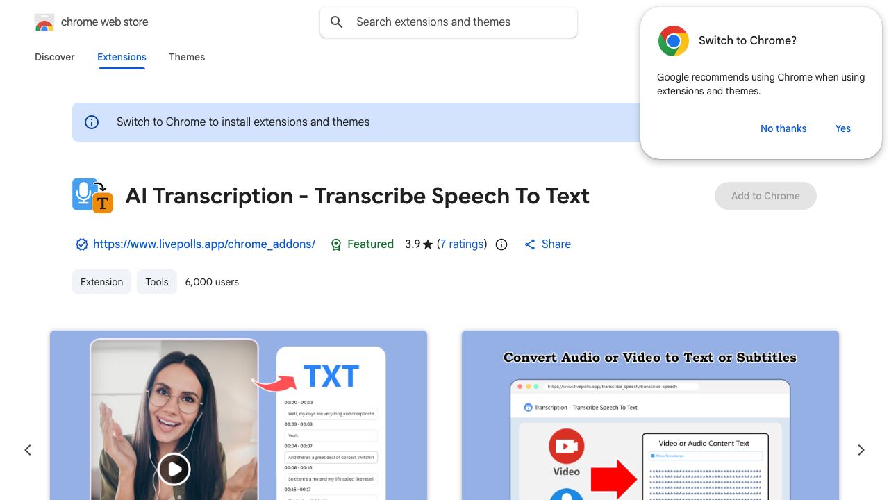 Transcription - Transcribe Speech To Text website screenshot