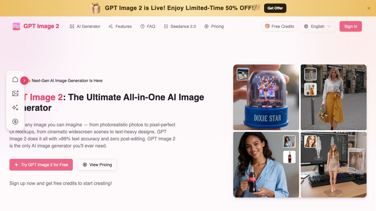GPT Image 2 - OpenAI Image Generator 网站截图