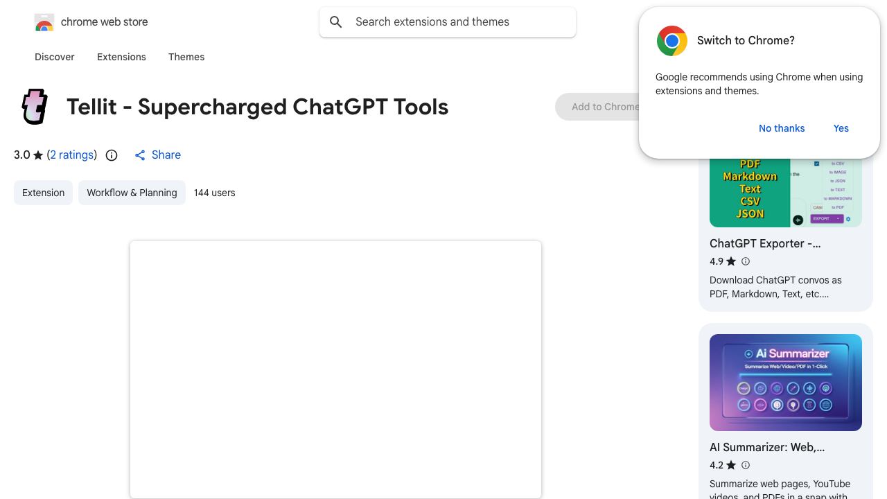 Tellit - Supercharged ChatGPT Tools website screenshot