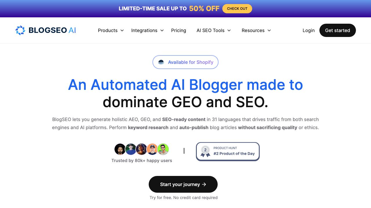 BlogSEO website screenshot
