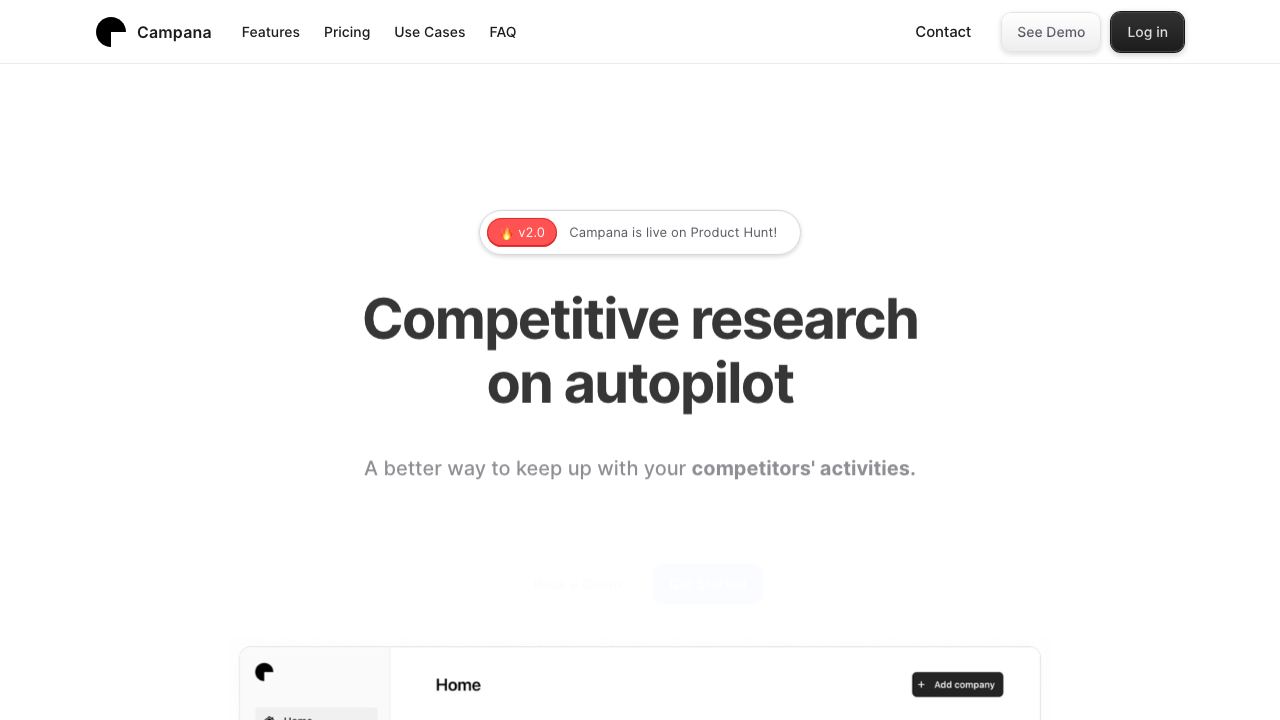 Campana website screenshot