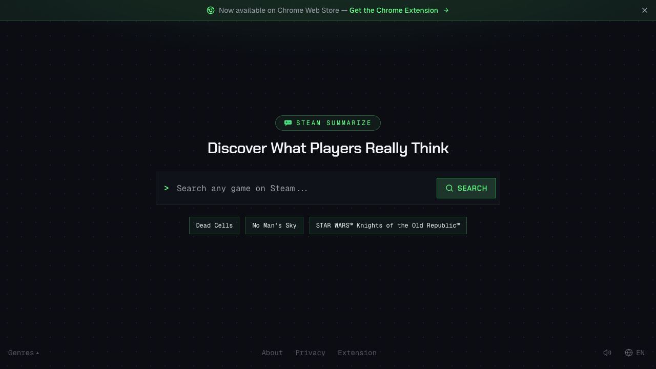 Steam Summarize 网站截图