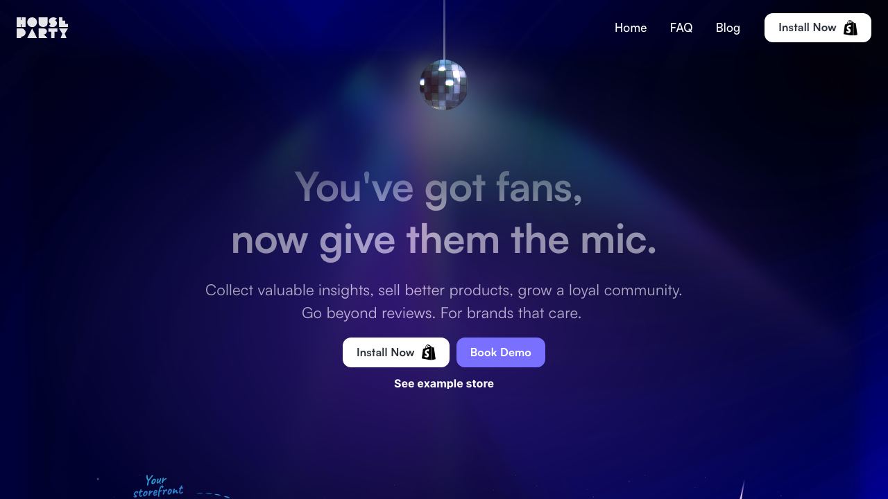 HouseParty website screenshot