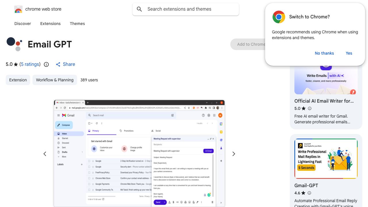 Email GPT 网站截图