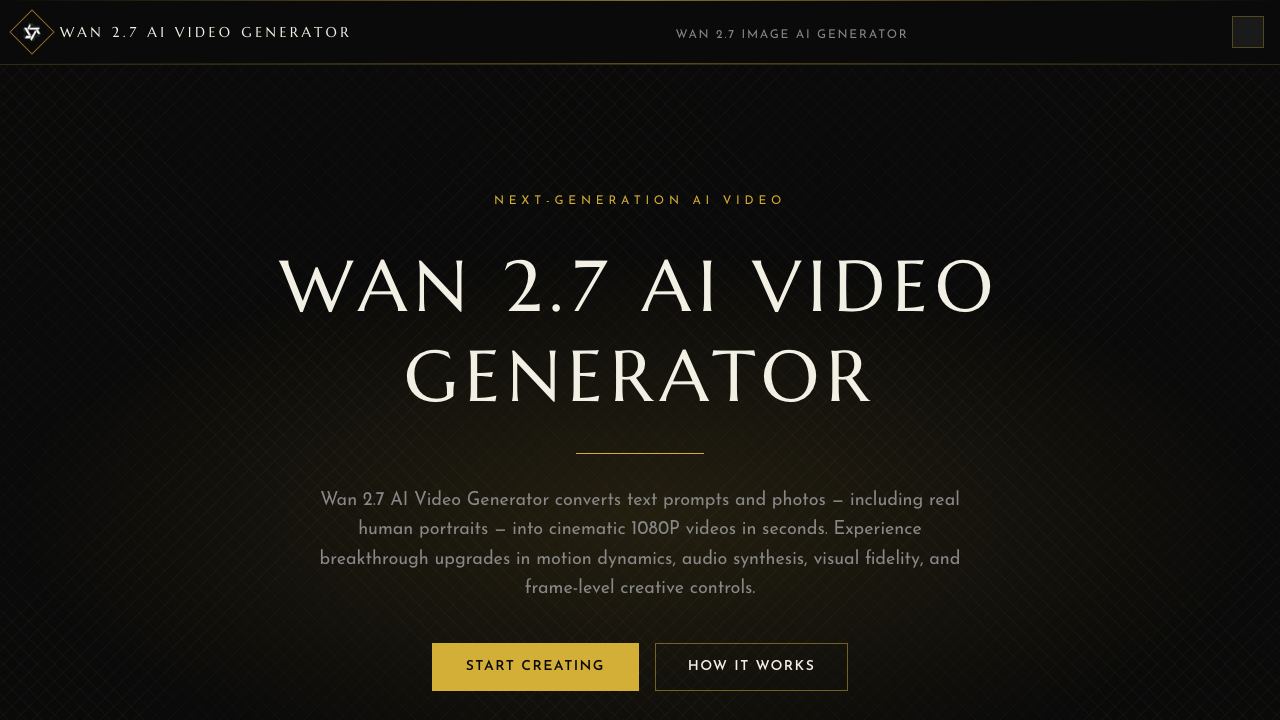 Wan 2.7 AI Video Generator - 1 网站截图