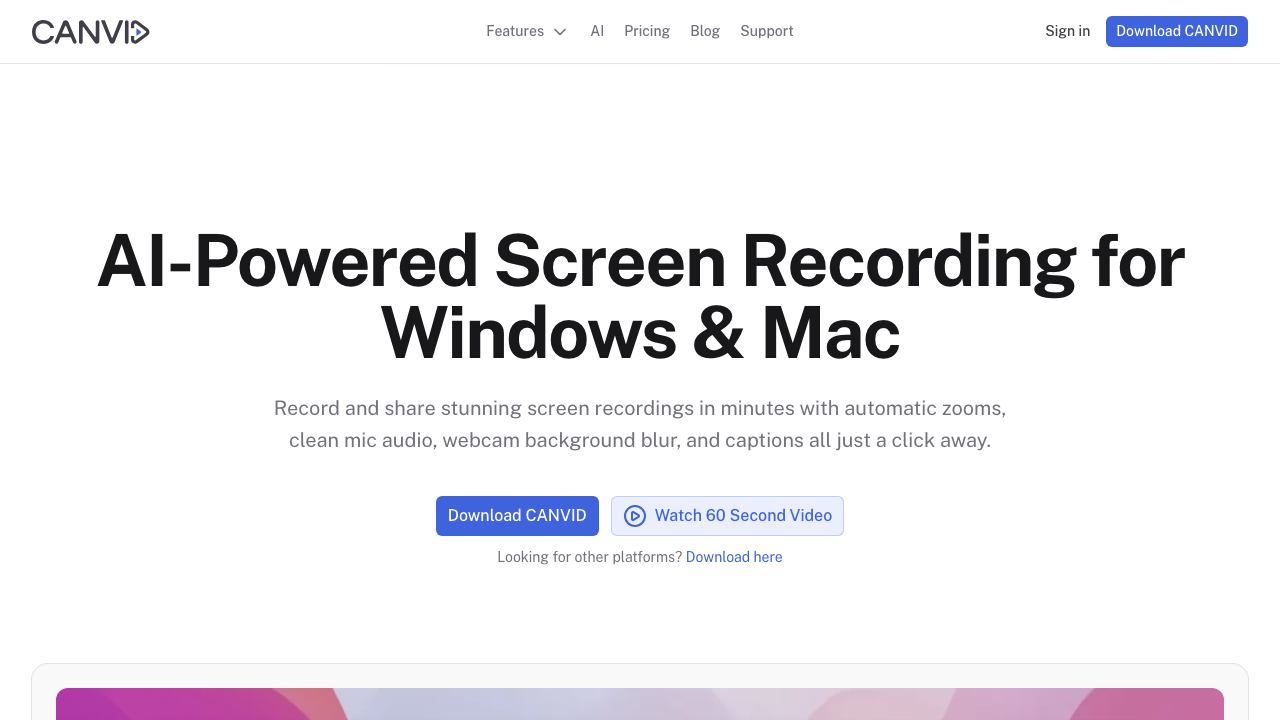 CANVID for Windows 网站截图