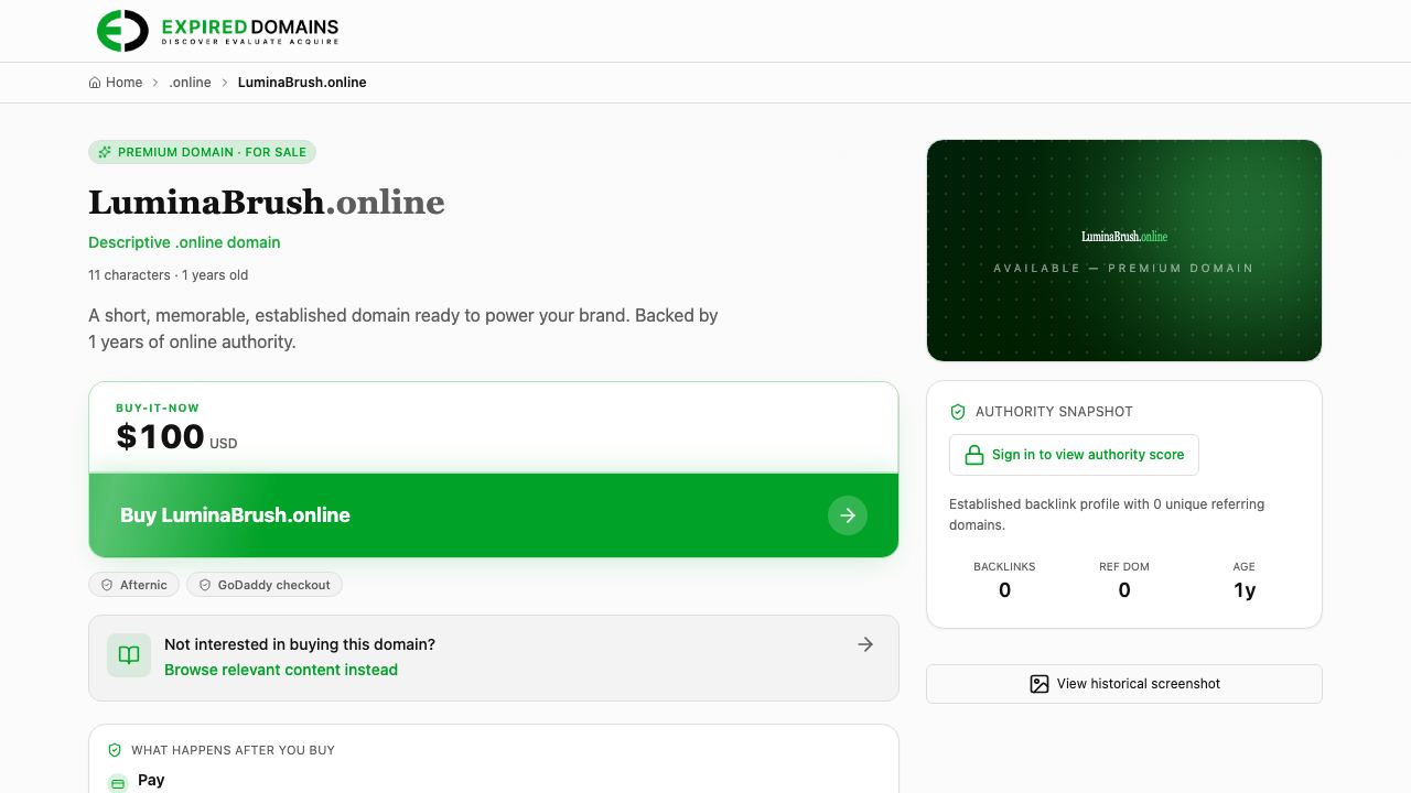 LuminaBrush website screenshot