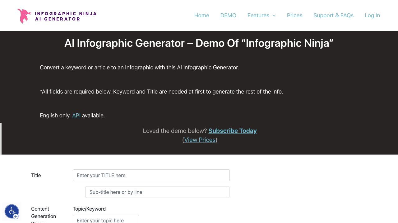 Infographic Ninja website screenshot