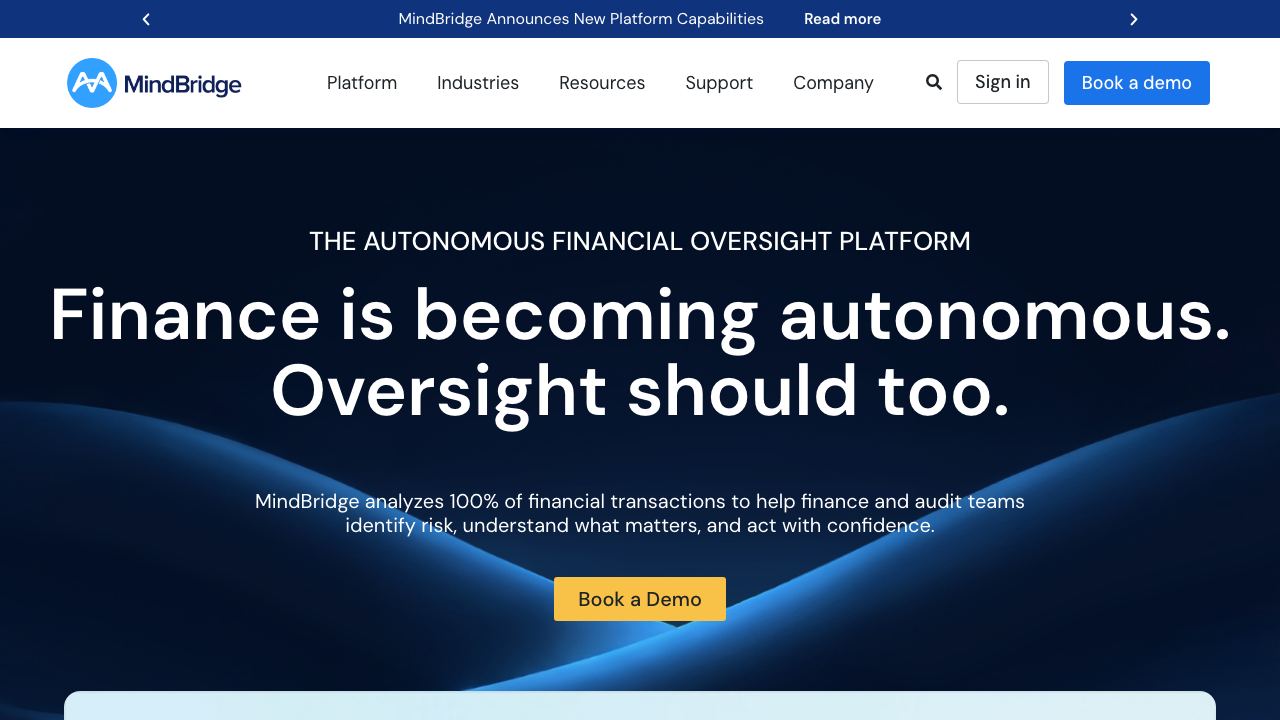 mindbridge.ai website screenshot