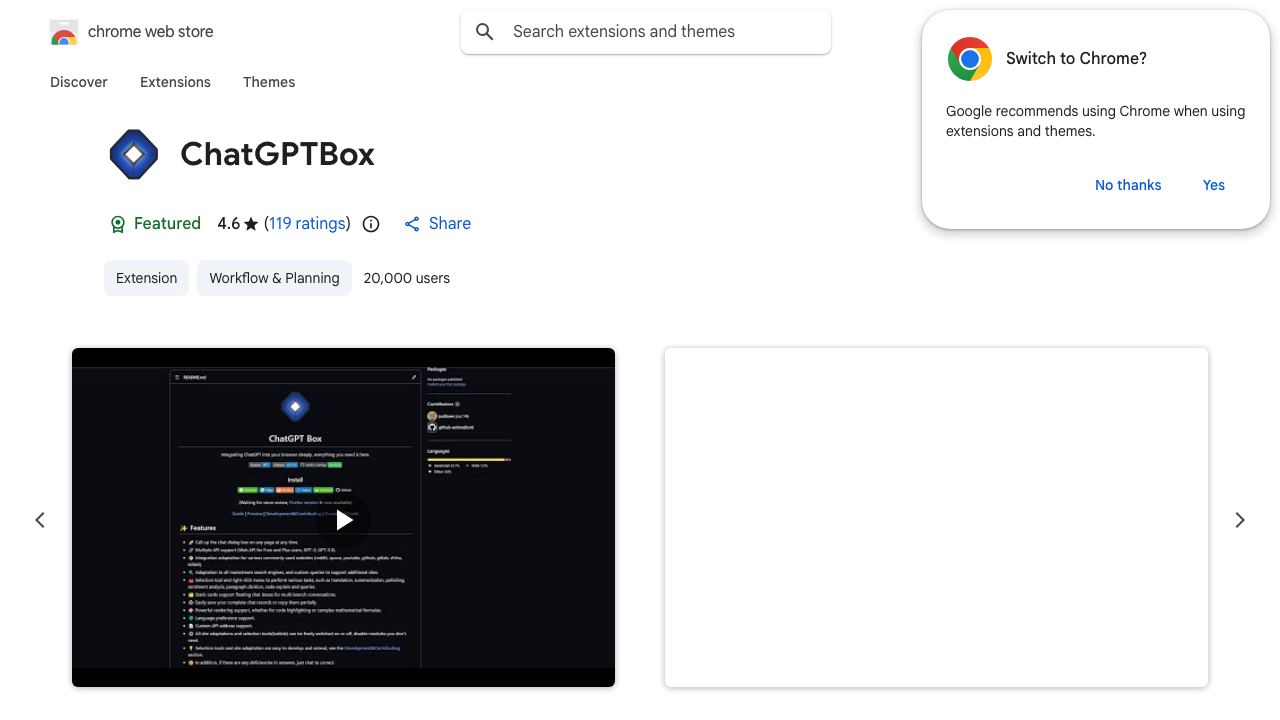 ChatGPTBox 网站截图