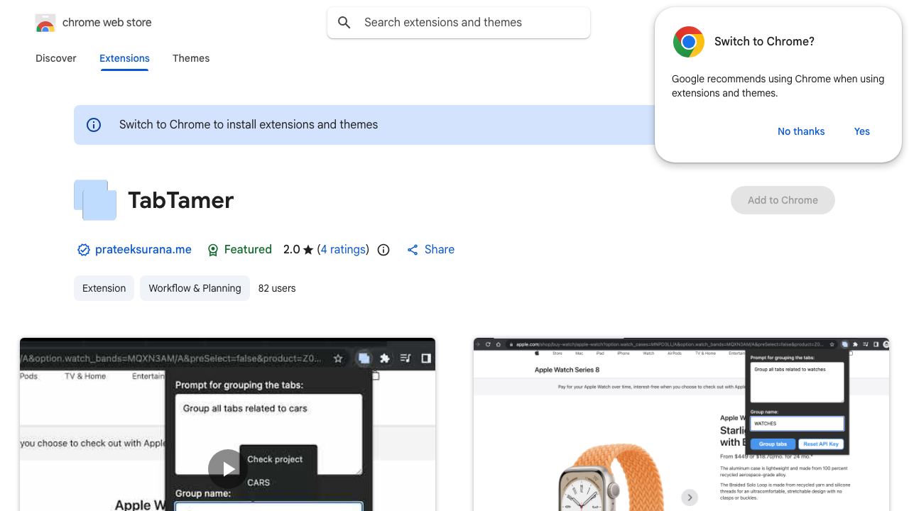 TabTamer 网站截图