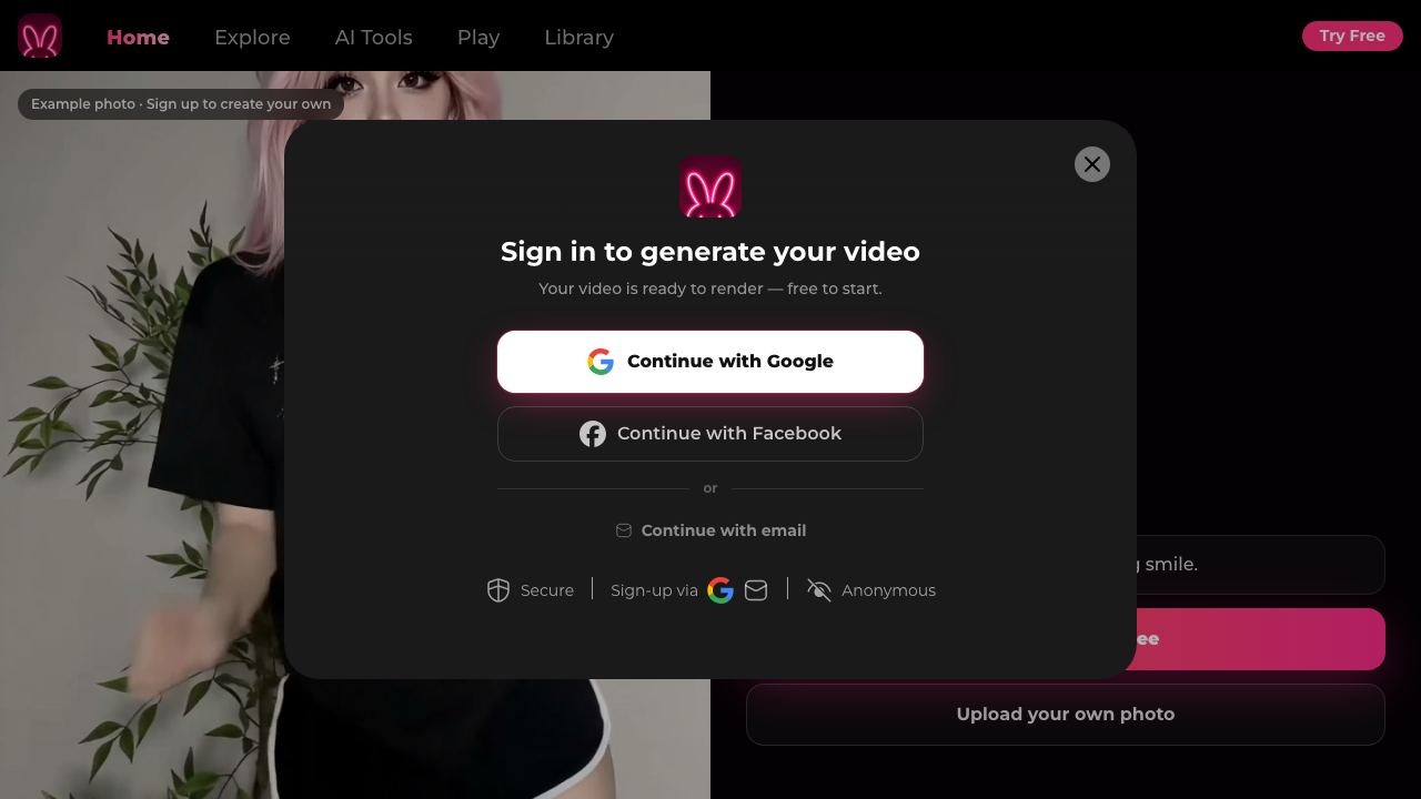 Bunnie AI website screenshot