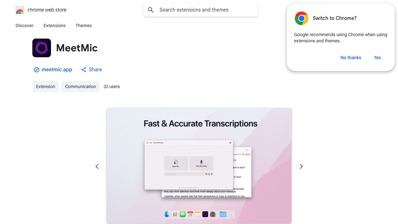 QuickWhisper website screenshot